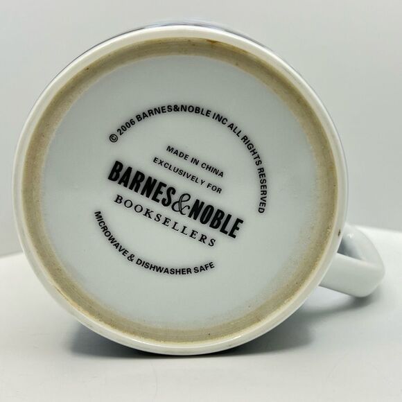 Barnes & Noble ~ 2006 Blue Floral Coffee Tea Mug Cup - Picture 2 of 5